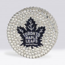 Auston Matthews Toronto Maple Leafs Autographed Fanatics Authentic Swarovski Crystal Hockey Puck with 2016 #1 Pick Inscription - Art by Rock On Sports