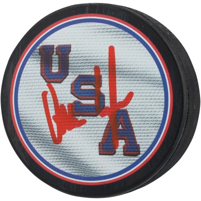 Quinn Hughes Team USA Autographed Fanatics Authentic 2026 Winter Olympics Hockey Puck