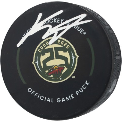 Kirill Kaprizov Minnesota Wild Autographed Fanatics Authentic 25th Anniversary Official Game Puck