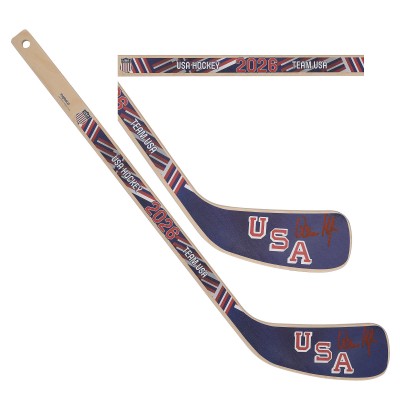 Quinn Hughes Team USA Autographed Fanatics Authentic 2026 Winter Olympics Mini Wood Stick