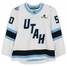 Sean Durzi Utah Mammoth Fanatics Authentic Game-Used #50 White Set 1 Jersey from Multiple Games Between October 9 & December 6, 2025