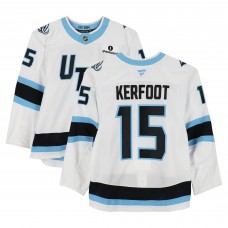 Alexander Kerfoot Utah Mammoth Fanatics Authentic Game-Used #15 White Set 1 Jersey from Multiple Games Between October 9 & December 6, 2025