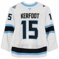 Alexander Kerfoot Utah Mammoth Fanatics Authentic Game-Used #15 White Set 1 Jersey from Multiple Games Between October 9 & December 6, 2025