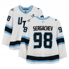 Mikhail Sergachev Utah Mammoth Fanatics Authentic Game-Used #98 White Set 1 Jersey from Multiple Games Between October 9 & December 23, 2025