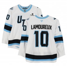 Maveric Lamoureux Utah Mammoth Fanatics Authentic Game-Used #10 White Set 1 Jersey from Multiple Games Between October 9 & December 6, 2025