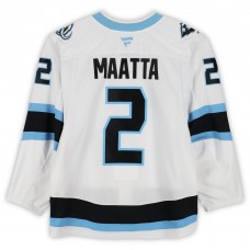 Olli Maatta Utah Mammoth Fanatics Authentic Game-Used #2 White Set 1 Jersey from Multiple Games Between October 9 & December 6, 2025
