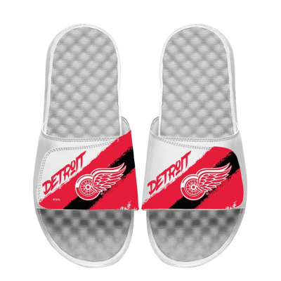 Unisex Detroit Red Wings ISlide Paint Stripes Slide Sandals