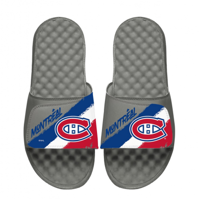 Unisex Montreal Canadiens ISlide Paint Stripes Slide Sandals
