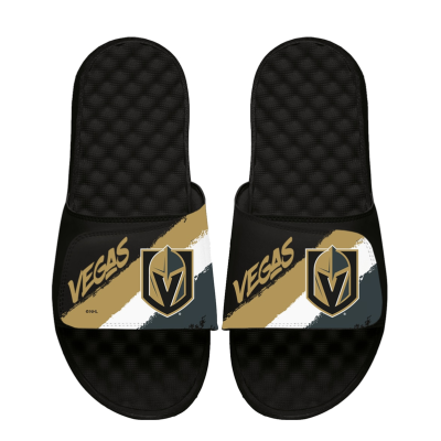 Unisex Vegas Golden Knights ISlide Paint Stripes Slide Sandals