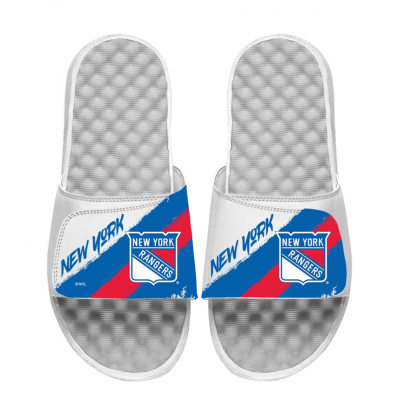 Unisex New York Rangers ISlide Paint Stripes Slide Sandals