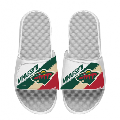Unisex Minnesota Wild ISlide Paint Stripes Slide Sandals