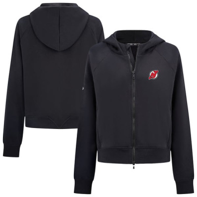 Женская толстовка New Jersey Devils Levelwear Black Judd Raglan Full-Zip