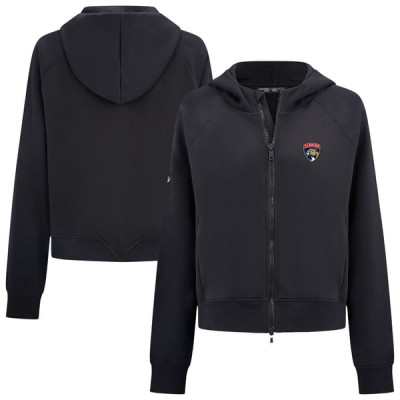 Женская толстовка Florida Panthers Levelwear Black Judd Raglan Full-Zip