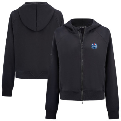 Женская толстовка Edmonton Oilers Levelwear Black Judd Raglan Full-Zip