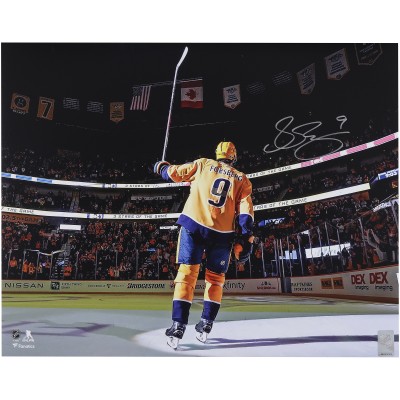 Filip Forsberg Nashville Predators Autographed Fanatics Authentic 16 x 20 Gold Jersey Saluting the Crowd Photograph