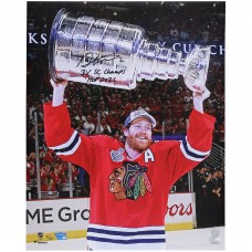 Duncan Keith Chicago Blackhawks Autographed Fanatics Authentic 16 x 20 2015 Stanley Cup Champions Raising Cup Photograph with 3x SC Champs & HOF 25 Inscriptions Limited Edition of 10
