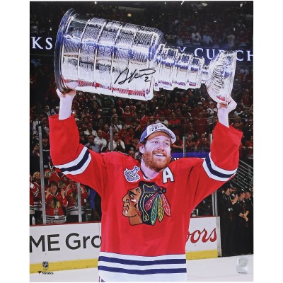 Duncan Keith Chicago Blackhawks Autographed Fanatics Authentic 16 x 20 2015 Stanley Cup Champions Raising Cup Photograph