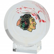 Duncan Keith Chicago Blackhawks Autographed Fanatics Authentic Crystal Puck - Filled with Ice from the 2023-24 Season