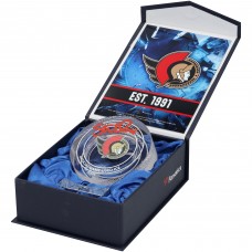 Tim Stutzle Ottawa Senators Autographed Fanatics Authentic Crystal Puck - Filled with Ice from the 2024-25 Season