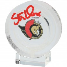 Tim Stutzle Ottawa Senators Autographed Fanatics Authentic Crystal Puck - Filled with Ice from the 2024-25 Season