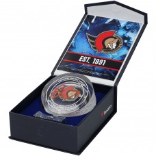 Brady Tkachuk Ottawa Senators Autographed Fanatics Authentic Crystal Puck - Filled with Ice from the 2024-25 Season