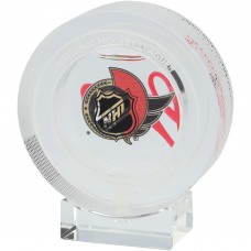Brady Tkachuk Ottawa Senators Autographed Fanatics Authentic Crystal Puck - Filled with Ice from the 2024-25 Season