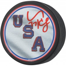 Connor Hellebuyck Team USA Autographed Fanatics Authentic 2026 Winter Olympics Hockey Puck