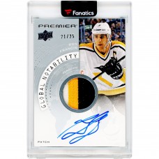 Ron Francis Pittsburgh Penguins Autographed 2023-24 Upper Deck Premier Tri-Color Game Used Relic #GNA-RF #21/25 Card Ron Francis Pittsburgh Penguins Autographed 2023-24 Upper Deck Premier Tri-Color Game Used Relic #GNA-RF #21/25 Card