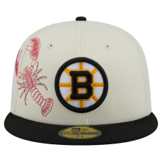 Бейсболка Boston Bruins New Era Cream/Black Localized Stitched 59FIFTY