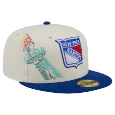 Бейсболка New York Rangers New Era Cream/Blue Localized Stitched 59FIFTY Бейсболка New York Rangers New Era Cream/Blue Localized Stitched 59FIFTY