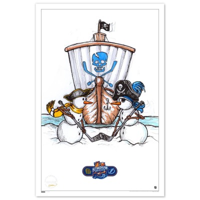 Boston Bruins vs. Tampa Bay Lightning S. Preston Art & Designs 2026 NHL Stadium Series 24 x 36 Sketch Fine Art Print - Limited Edition of 50