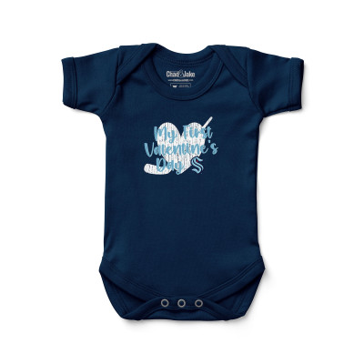 Малышам Seattle Kraken Chad & Jake Deep Sea Blue Valentines Day Graphic Bodysuit
