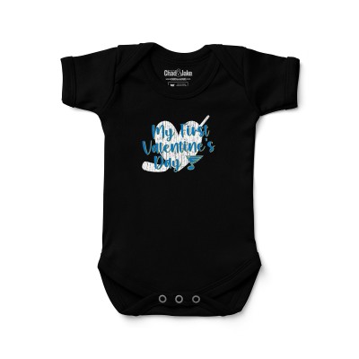 Малышам St. Louis Blues Chad & Jake Black Valentines Day Graphic Bodysuit
