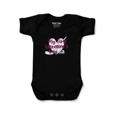Малышам Colorado Avalanche Chad & Jake Black Valentines Day Graphic Bodysuit