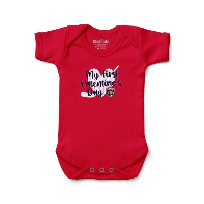 Малышам Florida Panthers Chad & Jake Red Valentines Day Graphic Bodysuit