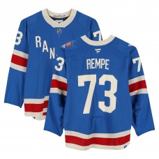 Matt Rempe New York Rangers Fanatics Authentic Game-Used #73 Blue Centennial Set 1 Jersey from Multiple Games Between October 20 & November 16, 2025