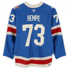 Matt Rempe New York Rangers Fanatics Authentic Game-Used #73 Blue Centennial Set 1 Jersey from Multiple Games Between October 20 & November 16, 2025