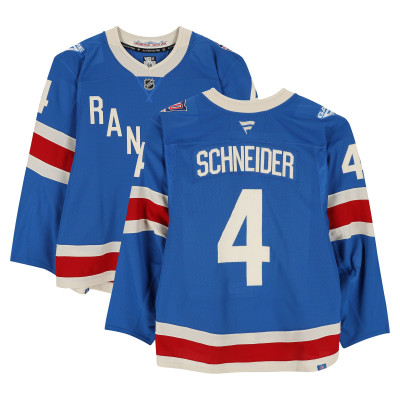 Игровая джерси Braden Schneider New York Rangers Fanatics Authentic #4 Blue Centennial Set 2 from Multiple Games Between December 10, 2025 & January 8, 2026