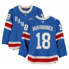 Urho Vaakanainen New York Rangers Fanatics Authentic Game-Used #18 Blue Centennial Set 2 Jersey from Multiple Games Between December 10, 2025 & January 8, 2026