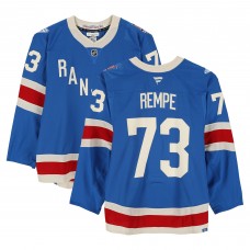 Matt Rempe New York Rangers Fanatics Authentic Game-Used #73 Blue Centennial Set 2 Jersey from Multiple Games Between December 10, 2025 & January 8, 2026