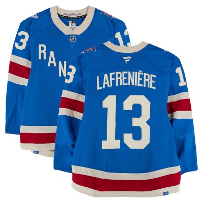 Alexis Lafreniere New York Rangers Fanatics Authentic Game-Used #13 Blue Centennial Set 1 Jersey from Multiple Games Between October 20 & November 16, 2025