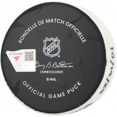 David Pastrnak Boston Bruins Fanatics Authentic Game-Used Goal Puck vs. Utah Mammoth on October 19, 2025 - First of Two Goals Scored