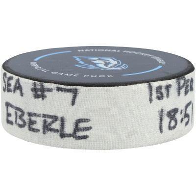 Jordan Eberle Seattle Kraken Fanatics Authentic Game-Used Goal Puck vs. Utah Mammoth on January 17, 2026