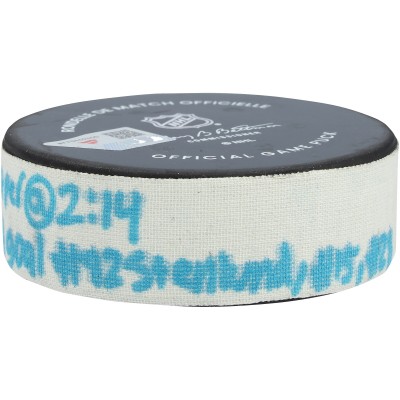 Kevin Stenlund Utah Mammoth Fanatics Authentic Game-Used Goal Puck vs. Calgary Flames on April 1, 2025