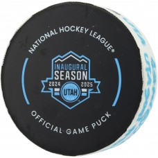 Kevin Stenlund Utah Mammoth Fanatics Authentic Game-Used Goal Puck vs. Calgary Flames on April 1, 2025