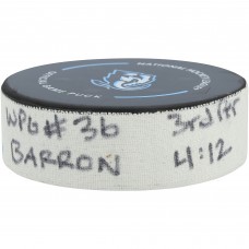 Morgan Barron Winnipeg Jets Fanatics Authentic Game-Used Goal Puck vs. Utah Mammoth on December 21, 2025