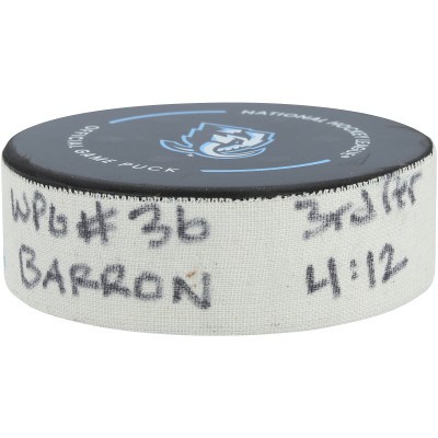 Morgan Barron Winnipeg Jets Fanatics Authentic Game-Used Goal Puck vs. Utah Mammoth on December 21, 2025