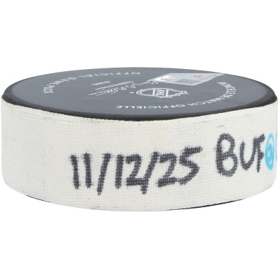 Lawson Crouse Utah Mammoth Fanatics Authentic Game-Used Goal Puck vs. Buffalo Sabres on November 12, 2025