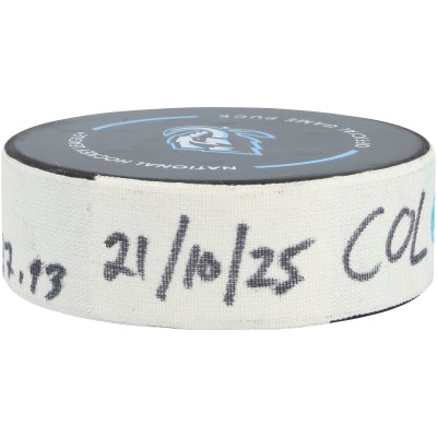 Cale Makar Colorado Avalanche Fanatics Authentic Game-Used Goal Puck vs. Utah Mammoth on October 21, 2025
