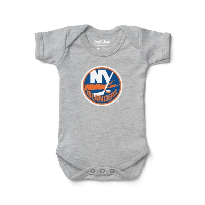 Малышам New York Islanders Chad & Jake Heather Gray Primary Logo Bodysuit